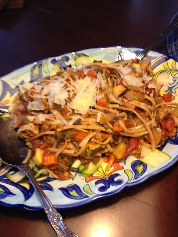 Vegetable Farro And Zucchini Linquine